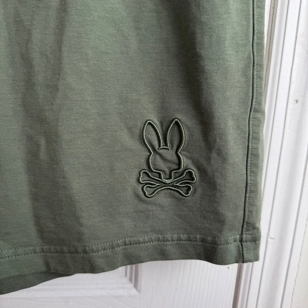 Psycho Bunny Shorts 3XL Olive Green Lounge Athletic Big & Tall Zip‎ Pocket
